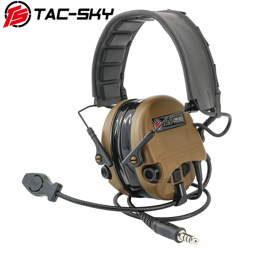TS TAC-SKY Hearing Protection Tactical Headset T201 for Airsoft + U94 PTT