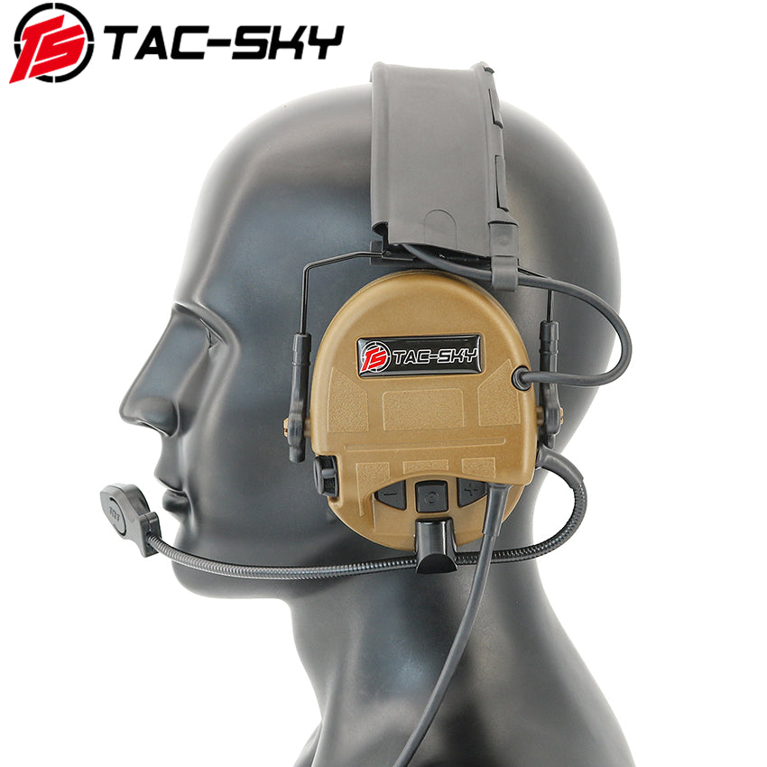 TS TAC-SKY Hearing Protection Tactical Headset T201 for Airsoft + U94 PTT