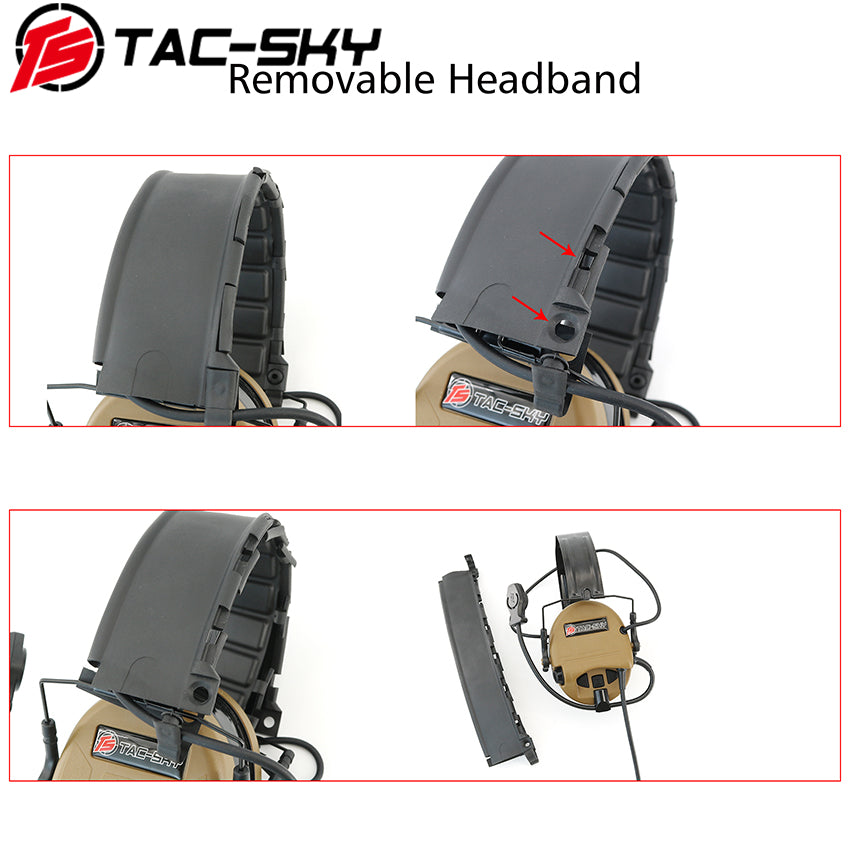 TS TAC-SKY Hearing Protection Tactical Headset T201 for Airsoft + U94 PTT
