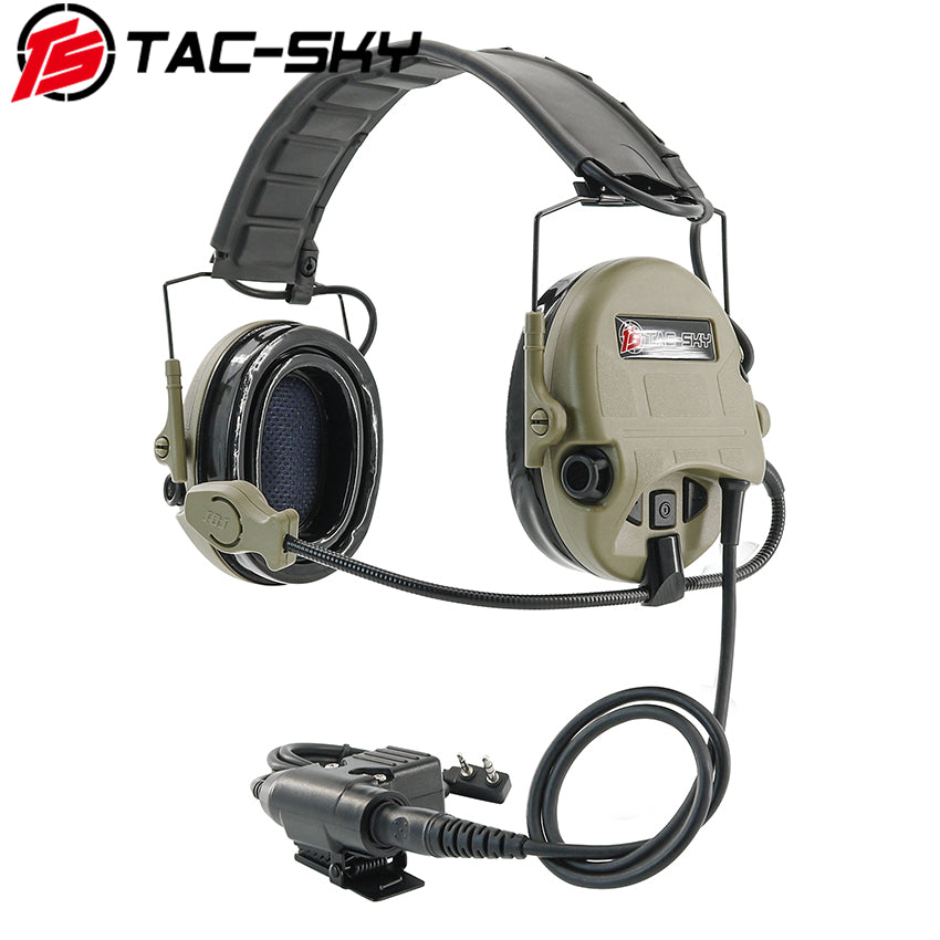 TS TAC-SKY Hearing Protection Tactical Headset T201 for Airsoft + U94 PTT