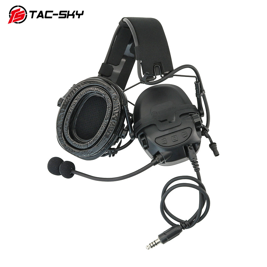 TAC-SKY T700-AMP Tactical Headset Silicone Headset Communication Noise Cancellation Combat Shooting Headset 2pin V2 PTT