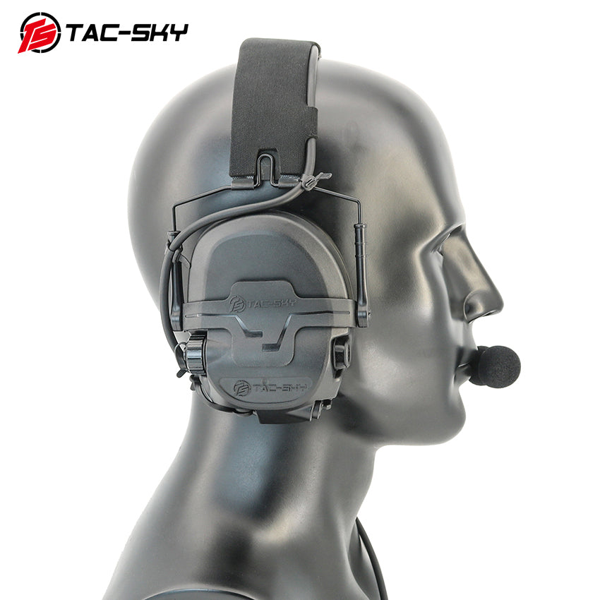 TAC-SKY T700-AMP Tactical Headset Silicone Headset Communication Noise Cancellation Combat Shooting Headset 2pin V2 PTT