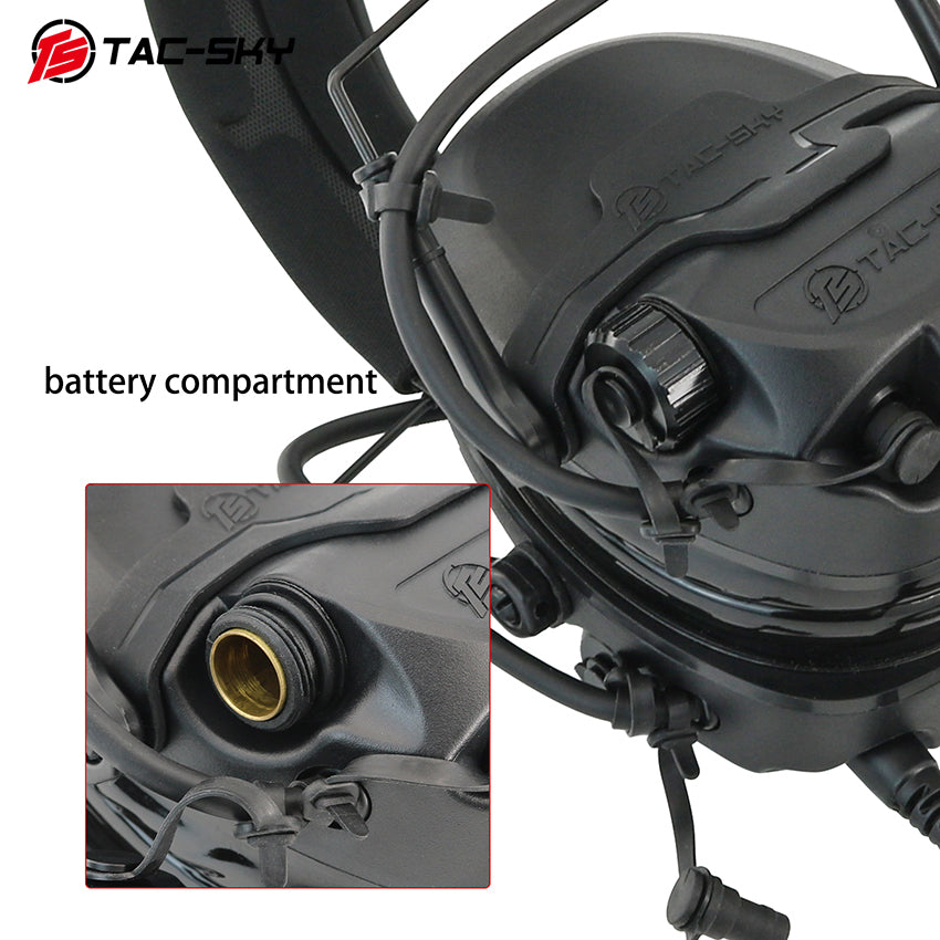 TAC-SKY T700-AMP Tactical Headset Silicone Headset Communication Noise Cancellation Combat Shooting Headset 2pin V2 PTT