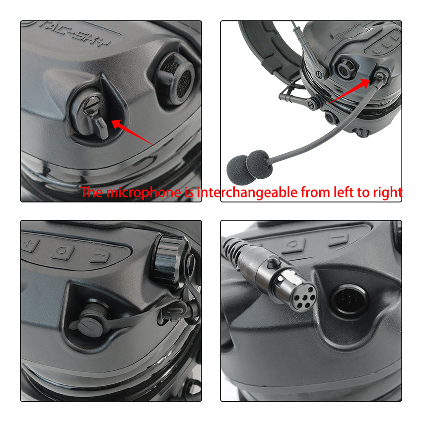 TAC-SKY T700-AMP Tactical Headset Silicone Headset Communication Noise Cancellation Combat Shooting Headset 2pin V2 PTT