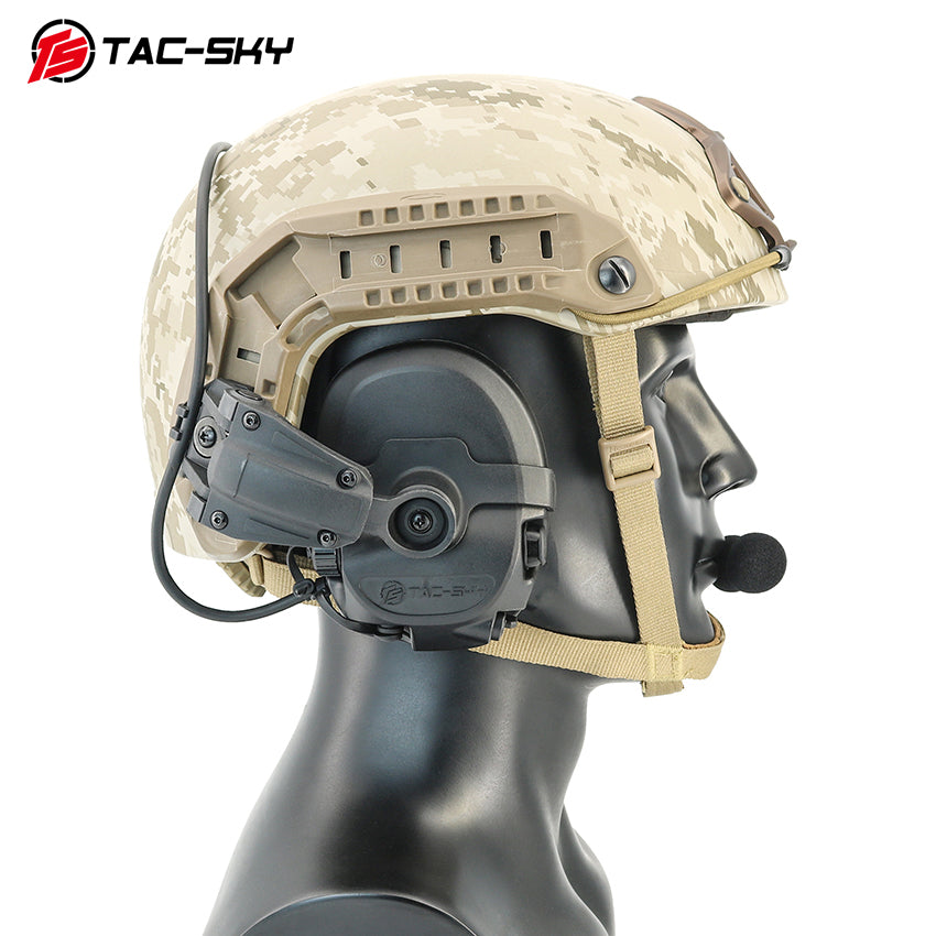 TAC-SKY T700-AMP Tactical Headset Silicone Headset Communication Noise Cancellation Combat Shooting Headset 2pin V2 PTT