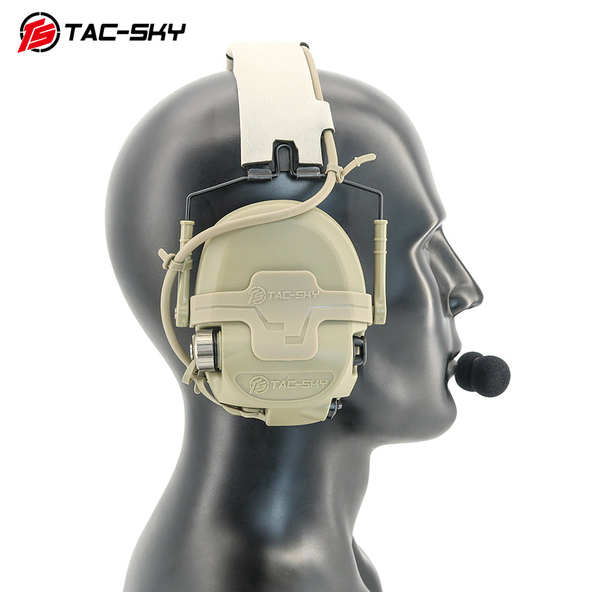 TAC-SKY T700-AMP Tactical Headset Silicone Headset Communication Noise Cancellation Combat Shooting Headset 2pin V2 PTT