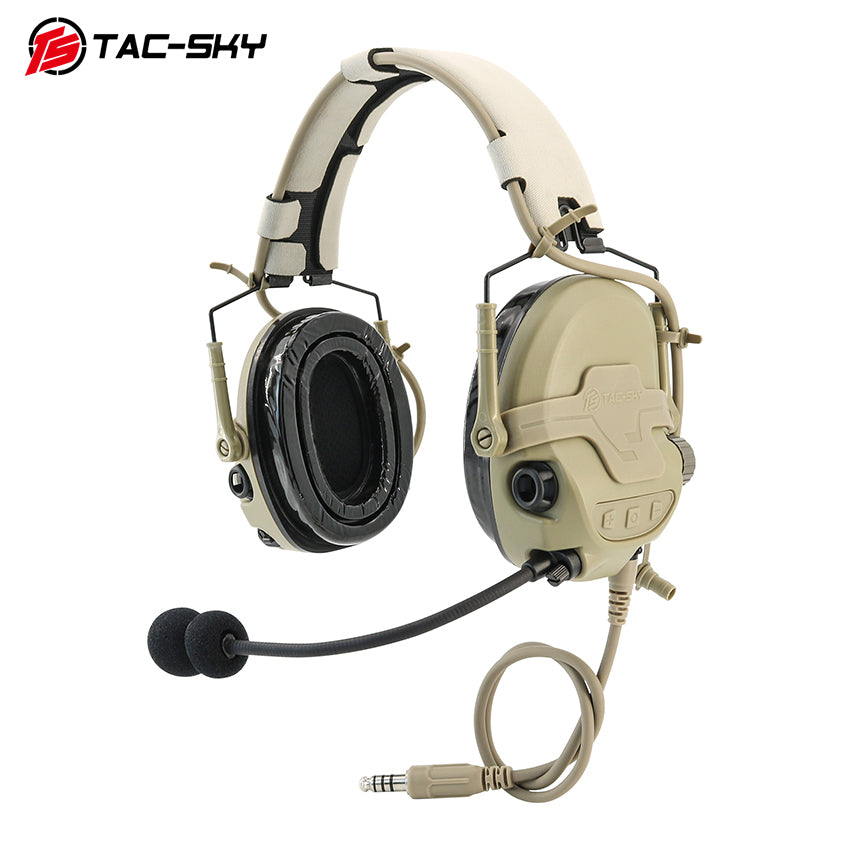 TAC-SKY T700-AMP Tactical Headset Silicone Headset Communication Noise Cancellation Combat Shooting Headset 2pin V2 PTT