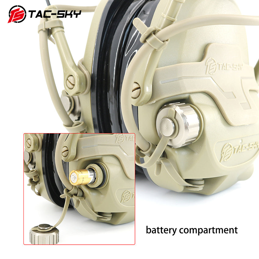 TAC-SKY T700-AMP Tactical Headset Silicone Headset Communication Noise Cancellation Combat Shooting Headset 2pin V2 PTT