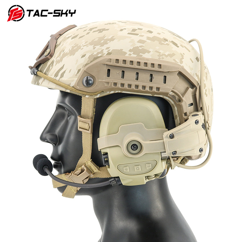 TAC-SKY T700-AMP Tactical Headset Silicone Headset Communication Noise Cancellation Combat Shooting Headset 2pin V2 PTT