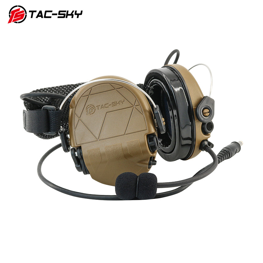 TS TAC-SKY Rear Headband Active Noise Reduction Hearing Protection T302 Tactical Headset + PTT