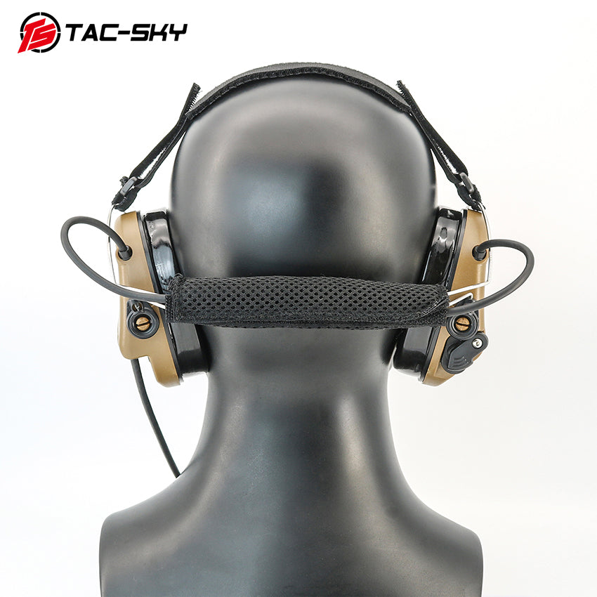 TS TAC-SKY Rear Headband Active Noise Reduction Hearing Protection T302 Tactical Headset + PTT