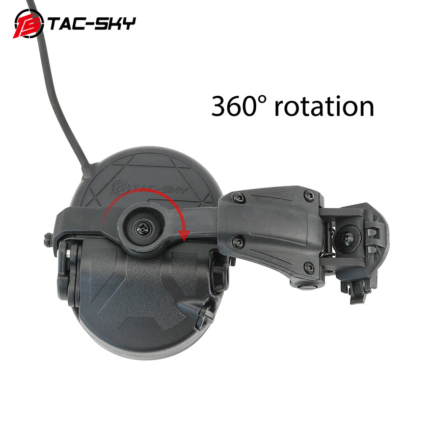 TS TAC-SKY ARC Rail Helmet Mounting TAC303 IPSC Tactical Headset Communication Active Noise Reduction Hearing Protection
