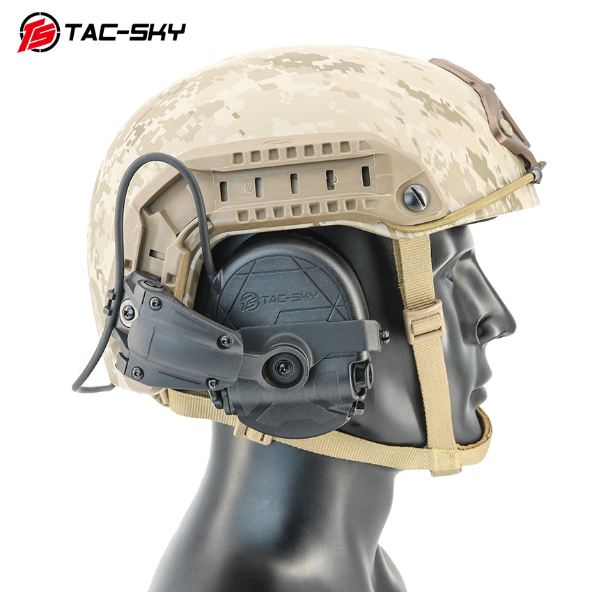 TS TAC-SKY ARC Rail Helmet Mounting TAC303 IPSC Tactical Headset Communication Active Noise Reduction Hearing Protection