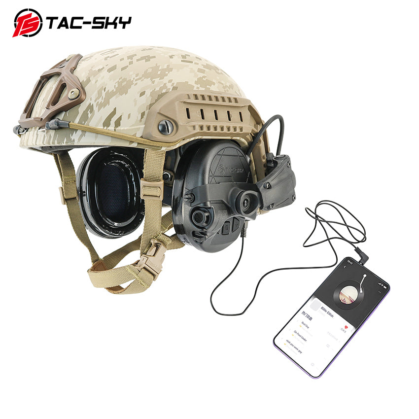 TS TAC-SKY ARC Rail Helmet Mounting TAC303 IPSC Tactical Headset Communication Active Noise Reduction Hearing Protection