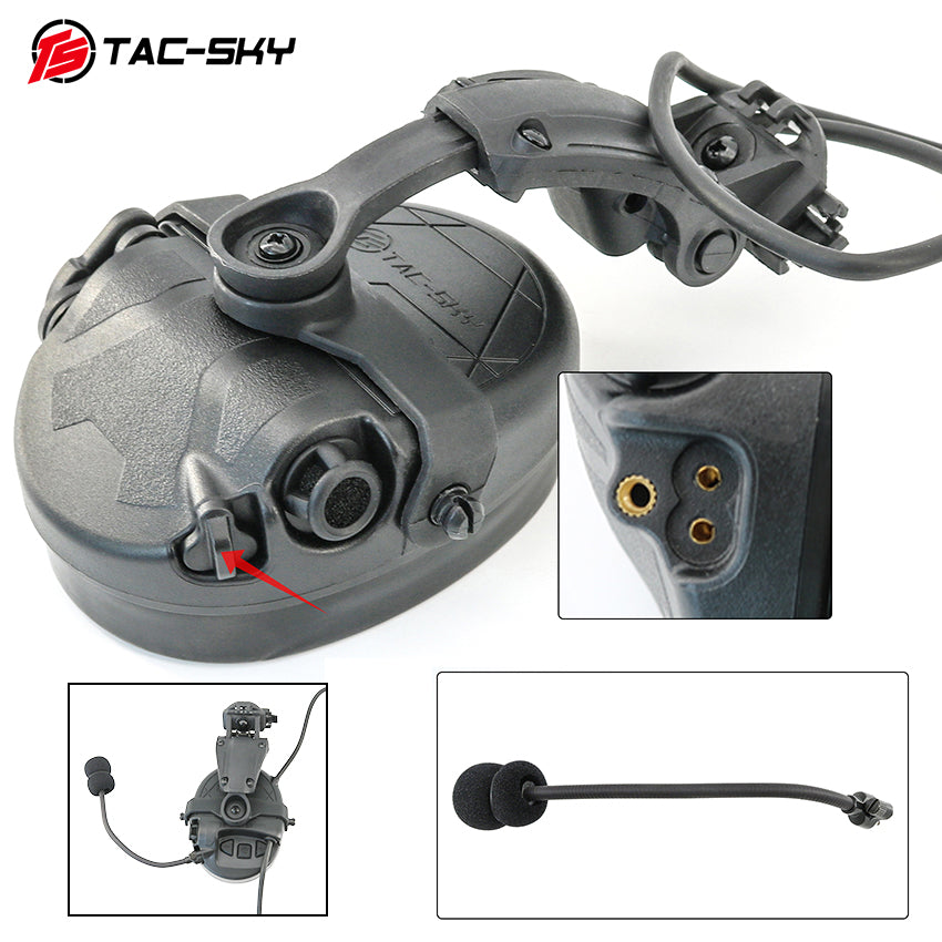 TS TAC-SKY ARC Rail Helmet Mounting TAC303 IPSC Tactical Headset Communication Active Noise Reduction Hearing Protection