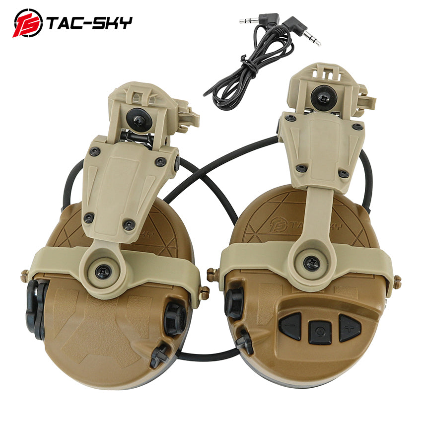 TS TAC-SKY ARC Rail Helmet Mounting TAC303 IPSC Tactical Headset Communication Active Noise Reduction Hearing Protection