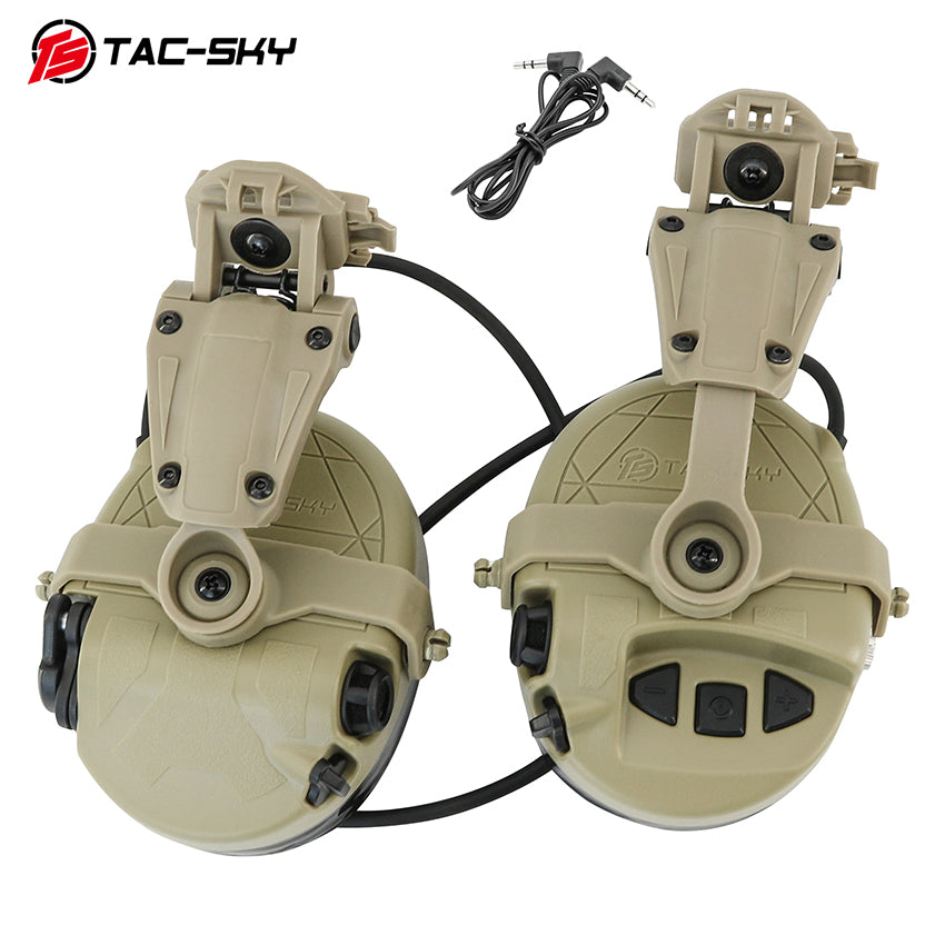 TS TAC-SKY ARC Rail Helmet Mounting TAC303 IPSC Tactical Headset Communication Active Noise Reduction Hearing Protection