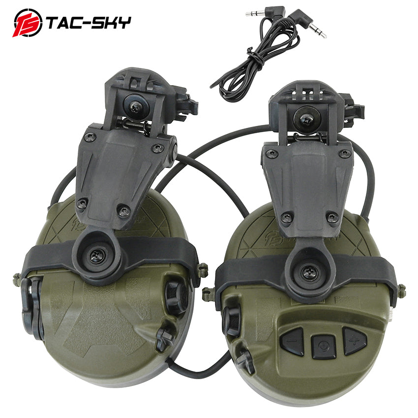 TS TAC-SKY ARC Rail Helmet Mounting TAC303 IPSC Tactical Headset Communication Active Noise Reduction Hearing Protection