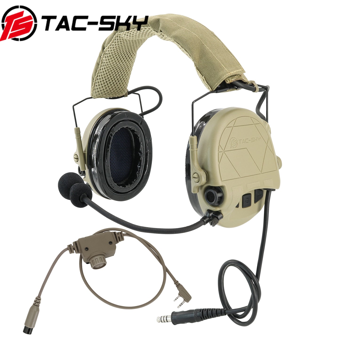 TAC-SKY TAC301 Tactical Headset Electronic Shooting Ear Protection Headphones with Microphone,Hearing Protection + PTT