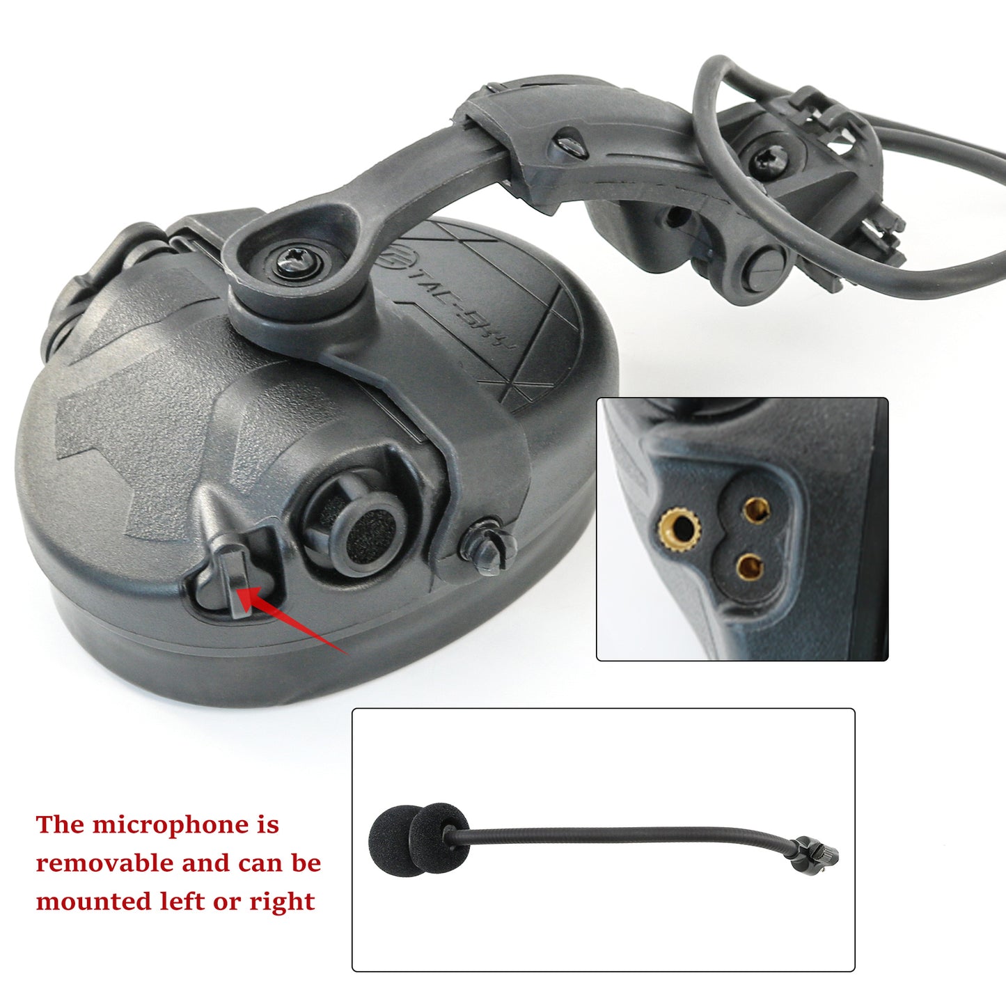 TAC-SKY TAC303 Tactical Communication Headset with ARC Rail adapter Noise Reduction Hearing Protection EarMuffs with V2 PTT