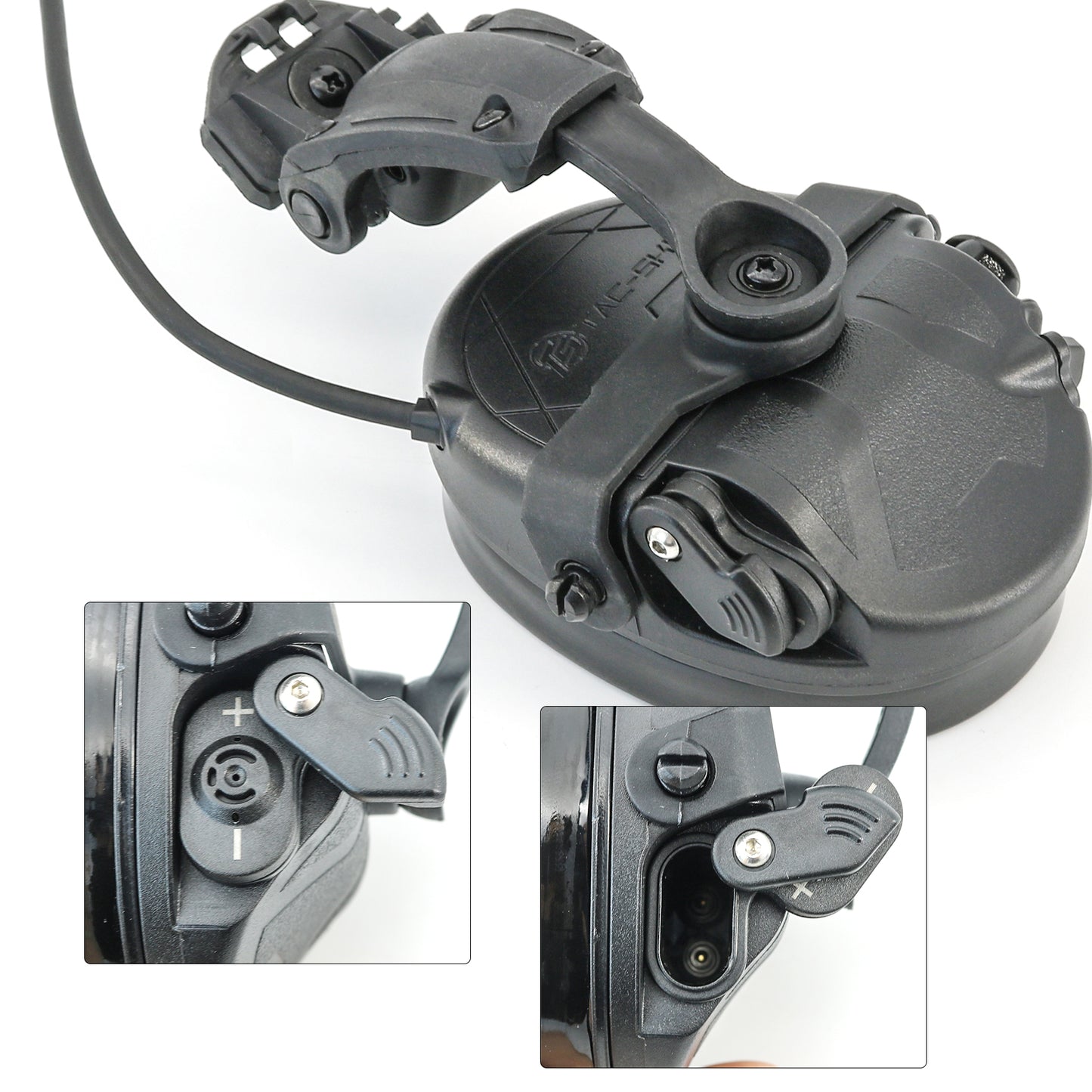 TAC-SKY TAC303 Tactical Communication Headset with ARC Rail adapter Noise Reduction Hearing Protection EarMuffs with V2 PTT