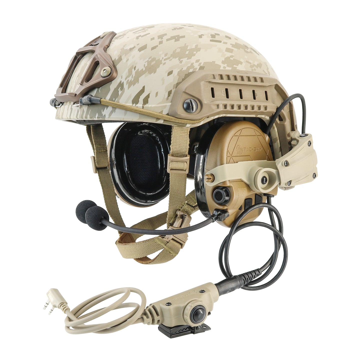 TAC-SKY TAC303 Tactical Communication Headset with ARC Rail adapter Noise Reduction Hearing Protection EarMuffs with V2 PTT