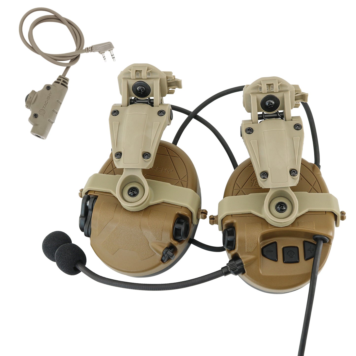 TAC-SKY TAC303 Tactical Communication Headset with ARC Rail adapter Noise Reduction Hearing Protection EarMuffs with V2 PTT