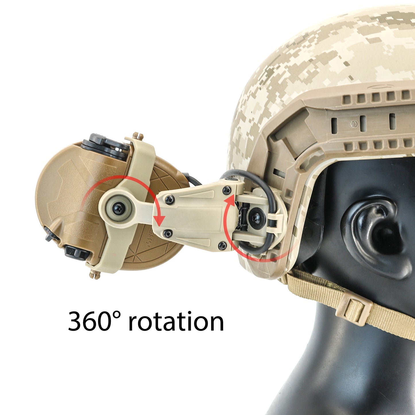 TAC-SKY TAC303 Tactical Communication Headset with ARC Rail adapter Noise Reduction Hearing Protection EarMuffs with V2 PTT
