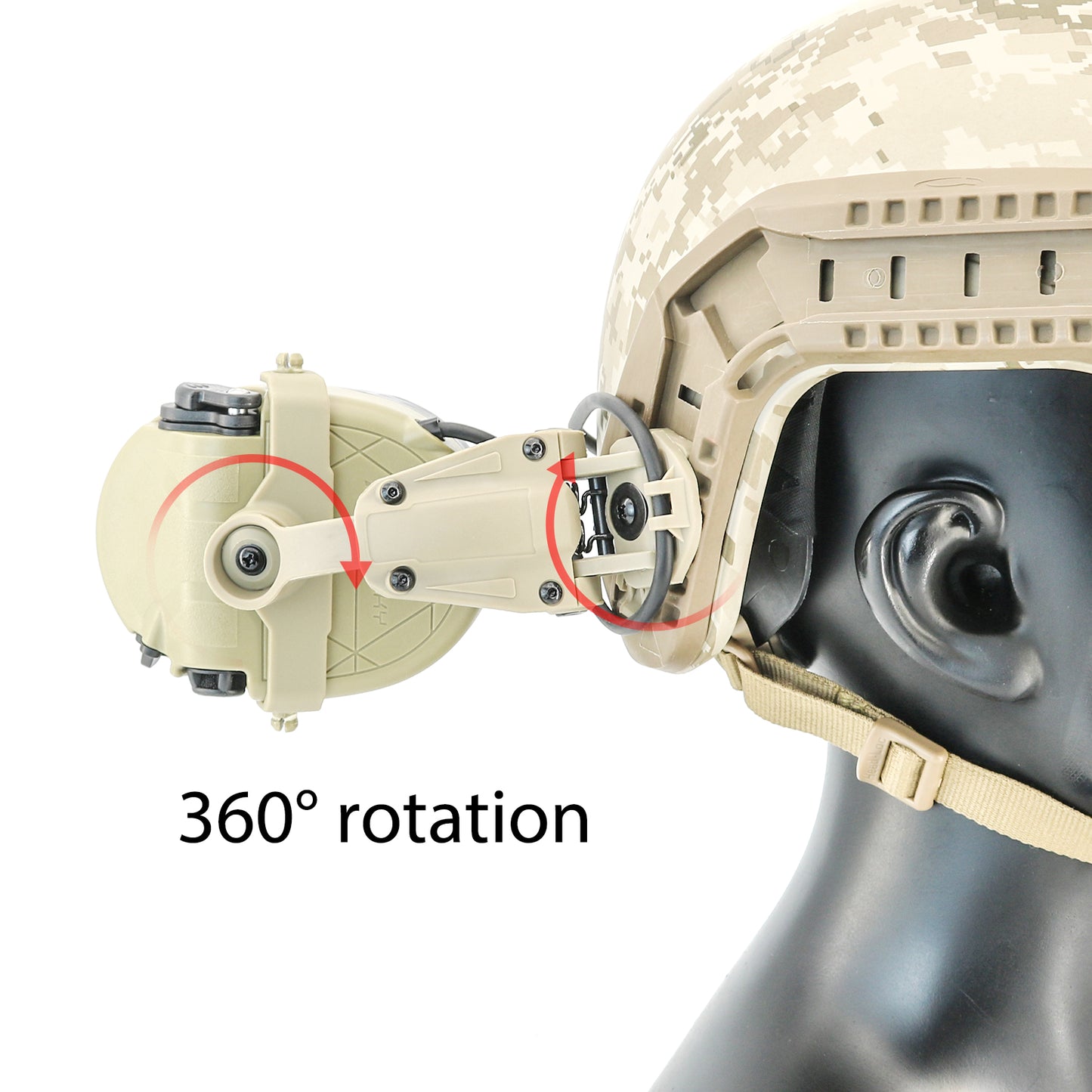 TAC-SKY TAC303 Tactical Communication Headset with ARC Rail adapter Noise Reduction Hearing Protection EarMuffs with V2 PTT