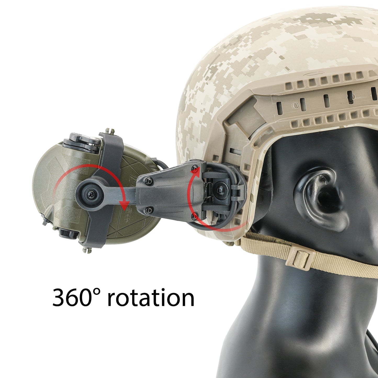 TAC-SKY TAC303 Tactical Communication Headset with ARC Rail adapter Noise Reduction Hearing Protection EarMuffs with V2 PTT