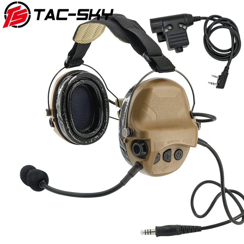 TS TAC-SKY Hearing Protection Rear headband Tactical Headset TAC-L for airsoft + PTT