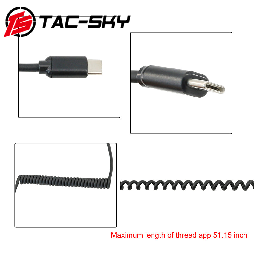 TS TAC-SKY Tactical U94 PTT 7.00mm Plug compatible with Typ-C cellphone plug