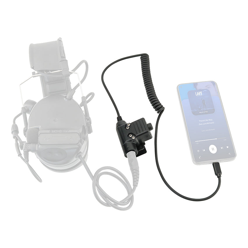 TS TAC-SKY Tactical U94 PTT 7.00mm Plug compatible with Typ-C cellphon