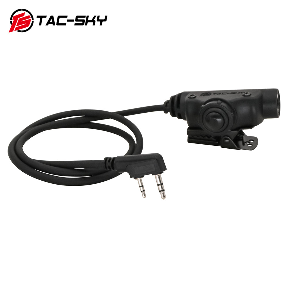 TS TAC-SKY Tactical U94 V2 PTT Push to Talk Tactical Adapter K 2 Pin Plug with Standard 7.00mm Jack