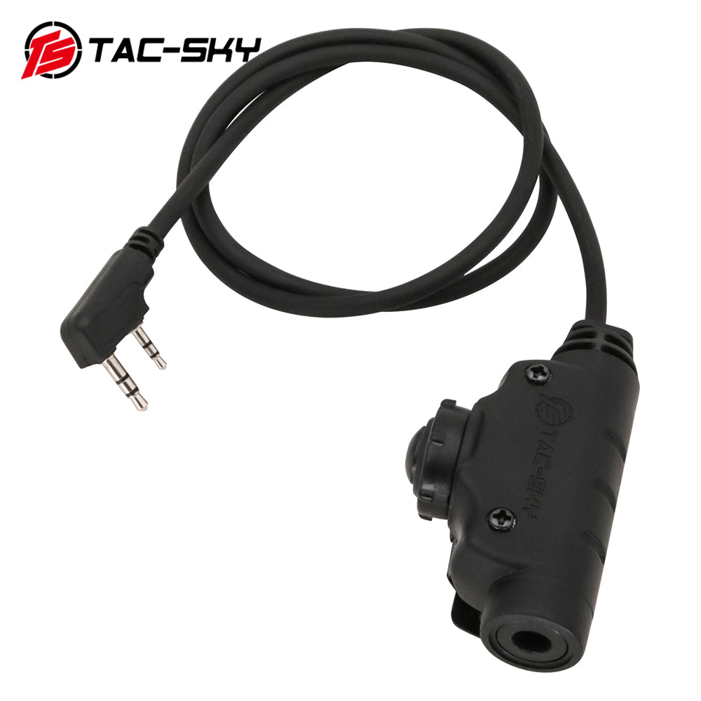 TS TAC-SKY Tactical U94 V2 PTT Push to Talk Tactical Adapter K 2 Pin Plug with Standard 7.00mm Jack