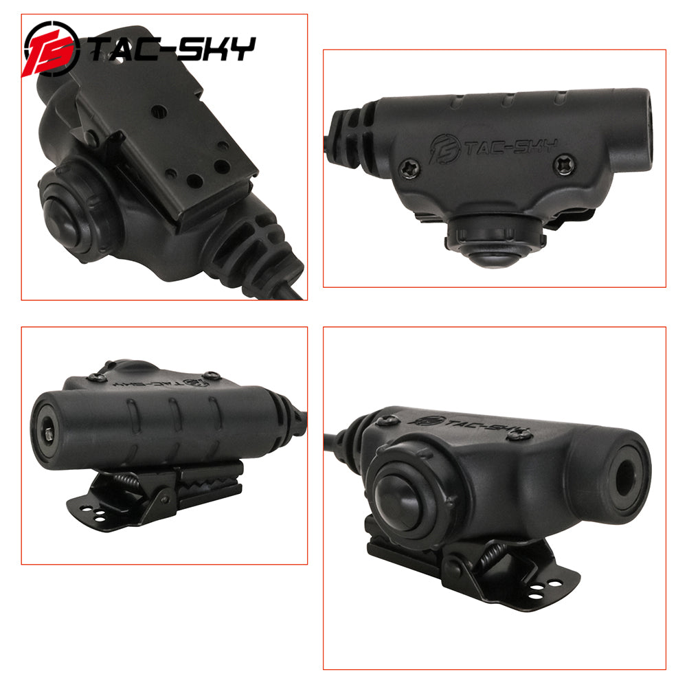 TS TAC-SKY Tactical U94 V2 PTT Push to Talk Tactical Adapter K 2 Pin Plug with Standard 7.00mm Jack