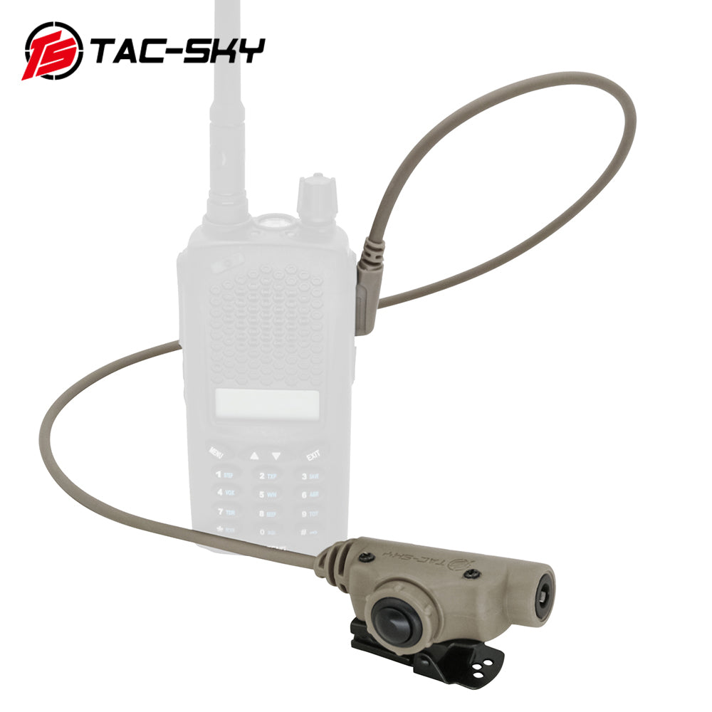 TS TAC-SKY V2 PTT K 2 Pin Plug Compatible with Baofeng UV5R Walkie-talkie