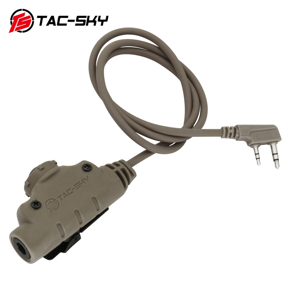 TS TAC-SKY V2 PTT K 2 Pin Plug Compatible with Baofeng UV5R Walkie-talkie