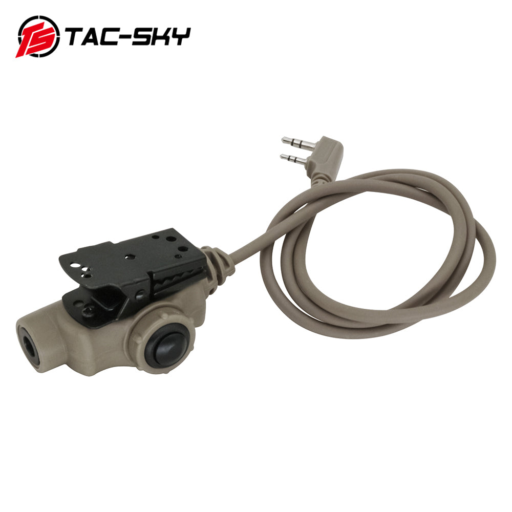 TS TAC-SKY V2 PTT K 2 Pin Plug Compatible with Baofeng UV5R Walkie-talkie