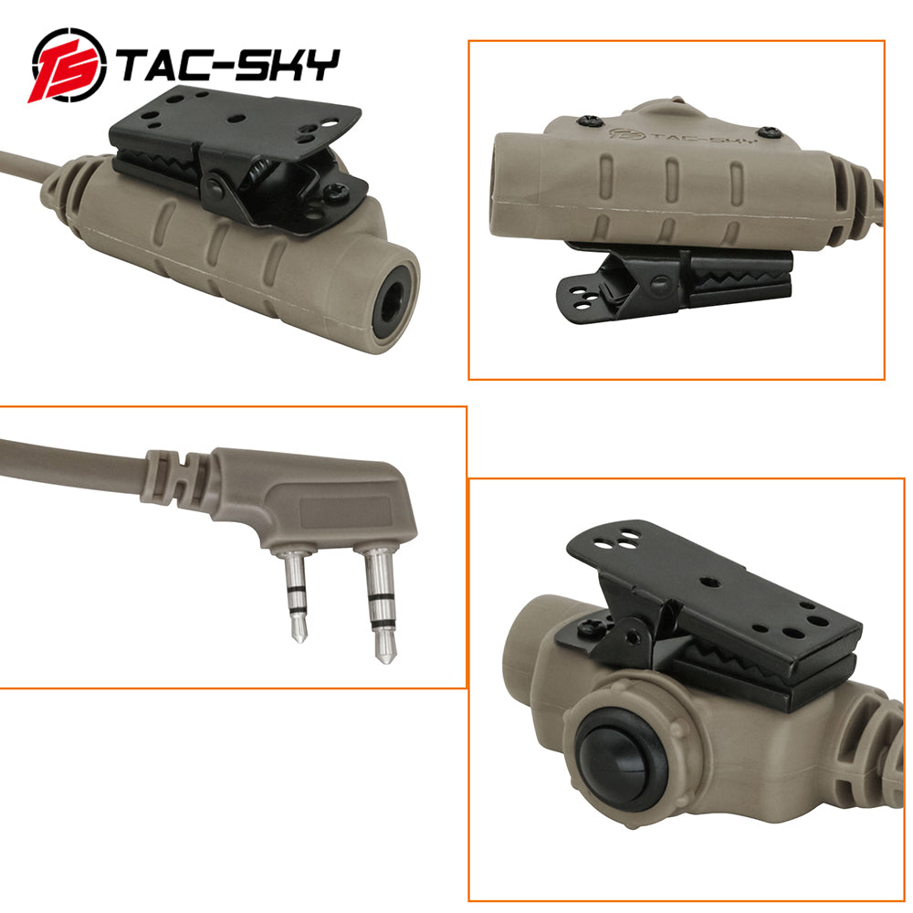 TS TAC-SKY V2 PTT K 2 Pin Plug Compatible with Baofeng UV5R Walkie-talkie