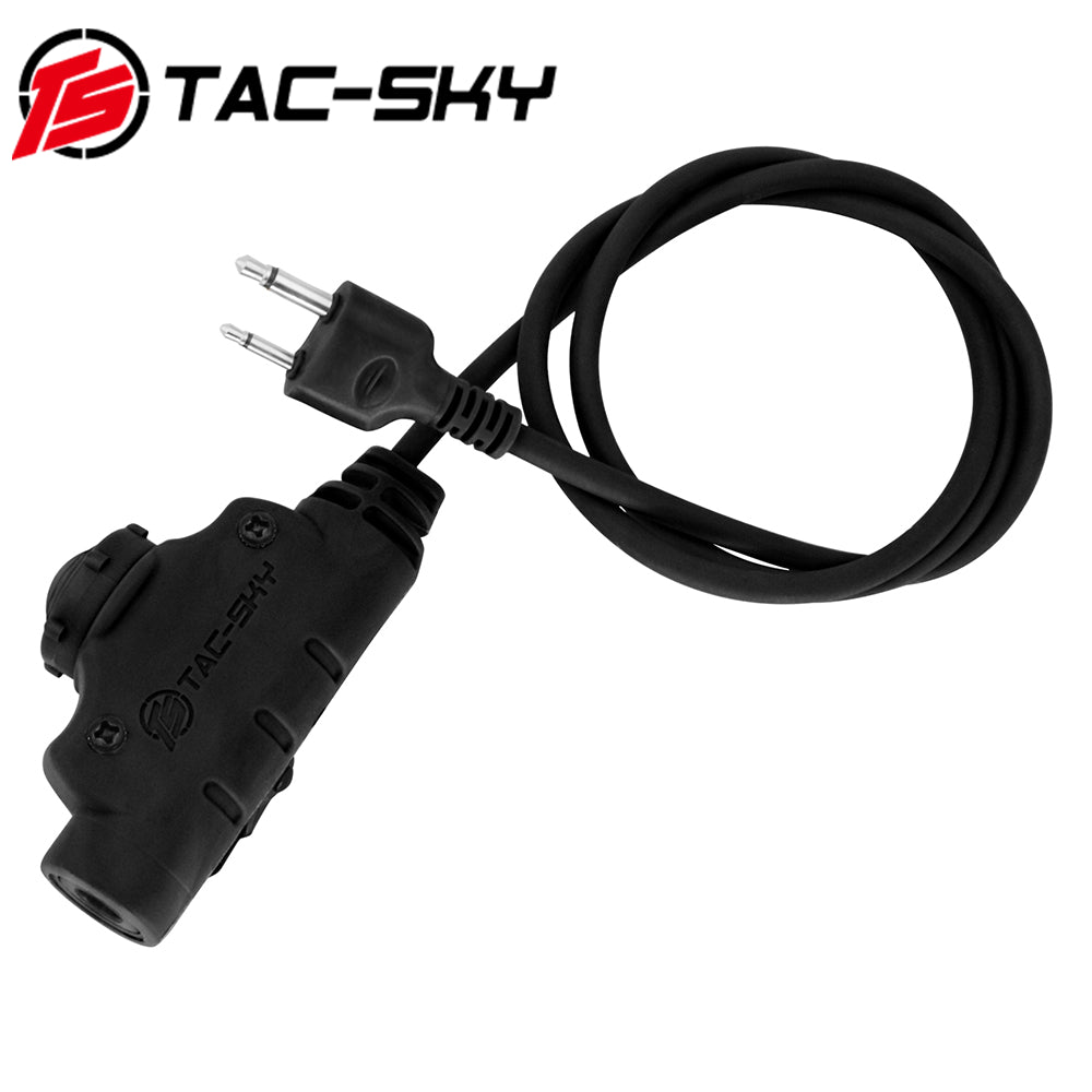 TS TAC-SKY V2 PTT Compatible with ICOM 2 Pin Plug Walkie-talkie Compatible with Comtac II/III Tactical Headset