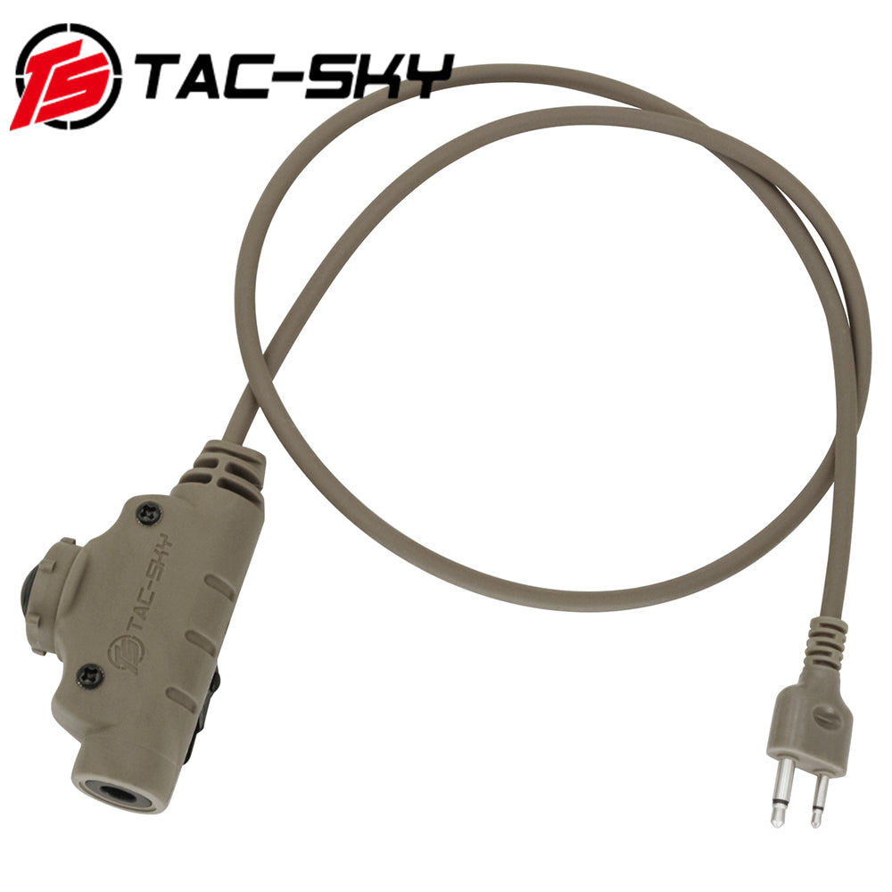 TS TAC-SKY V2 PTT Compatible with ICOM 2 Pin Plug Walkie-talkie Compatible with Comtac II/III Tactical Headset