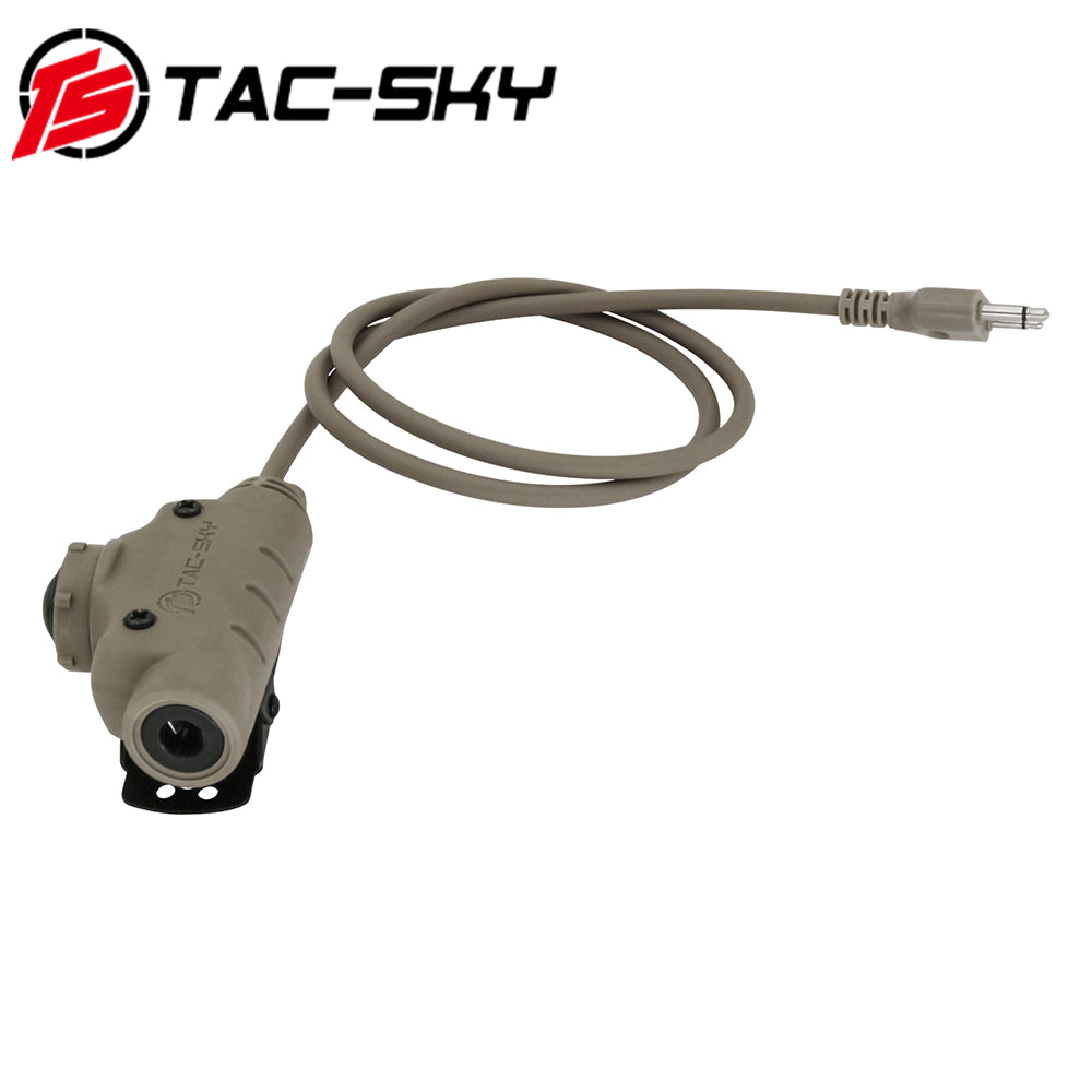 TS TAC-SKY V2 PTT Compatible with ICOM 2 Pin Plug Walkie-talkie Compatible with Comtac II/III Tactical Headset