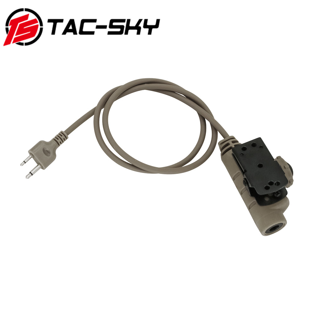 TS TAC-SKY V2 PTT Compatible with ICOM 2 Pin Plug Walkie-talkie Compatible with Comtac II/III Tactical Headset