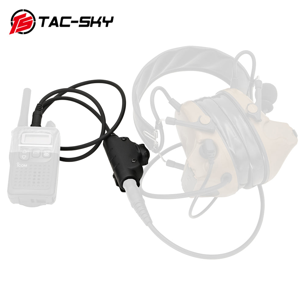 TS TAC-SKY Tactical PTT Adapter Compatible with Yaesu VX-6R/VX-7R 1 Pin Plug Intercom