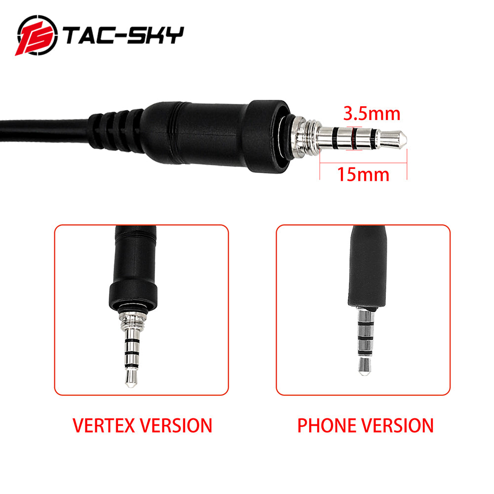 TS TAC-SKY Tactical PTT Adapter Compatible with Yaesu VX-6R/VX-7R 1 Pin Plug Intercom