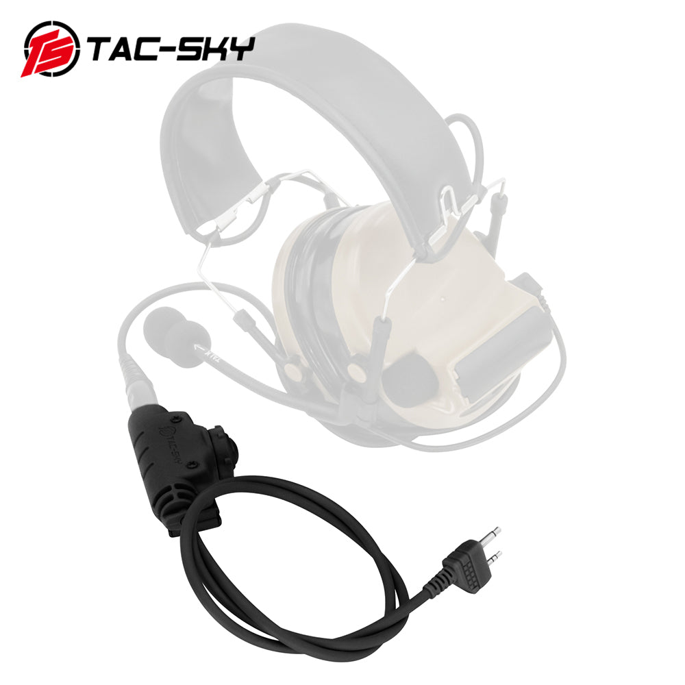 TS TAC-SKY Tactical Headset Adapter V2 PTT Push to Talk Adapter Compatible with Midlan 2 Pin Plug Radio