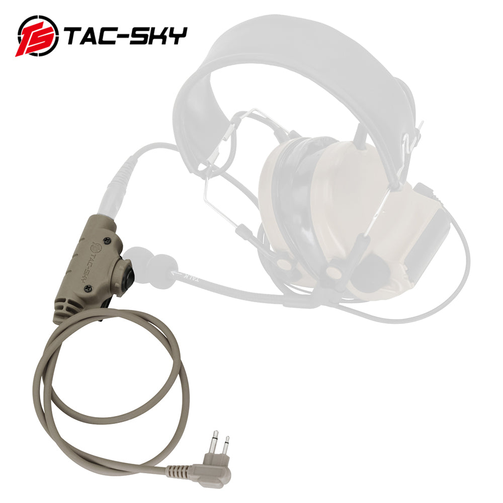 TS TAC-SKY Tactical V2 PTT Push to Talk Adapter Compatible with Motorola 2 Pin Plug Radio