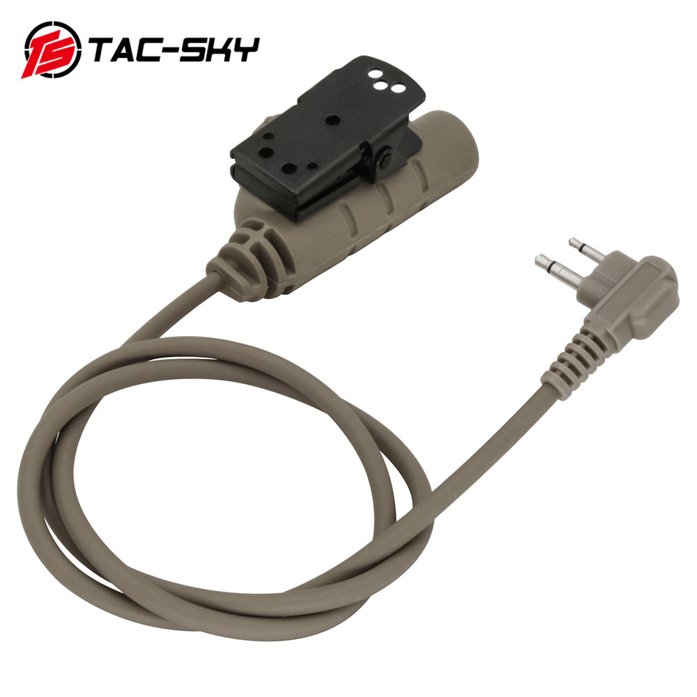 TS TAC-SKY Tactical V2 PTT Push to Talk Adapter Compatible with Motorola 2 Pin Plug Radio