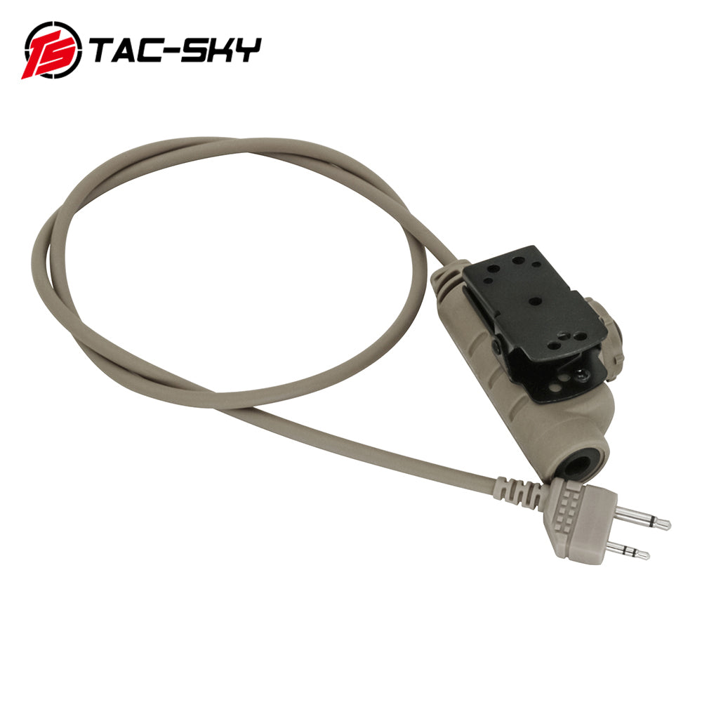 TS TAC-SKY Tactical Headset Adapter V2 PTT Push to Talk Adapter Compatible with Midlan 2 Pin Plug Radio